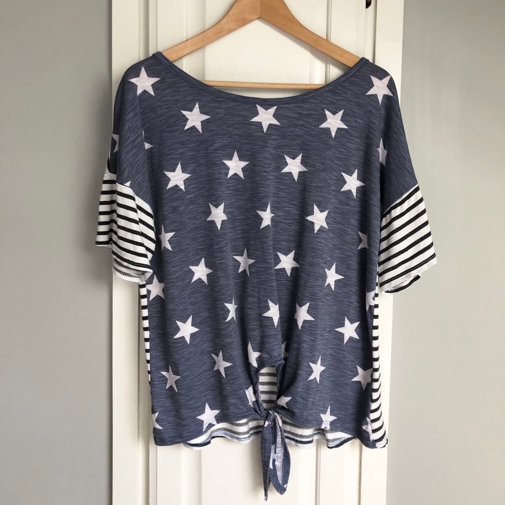 My Story || Stars and Stripes Front Knot Top